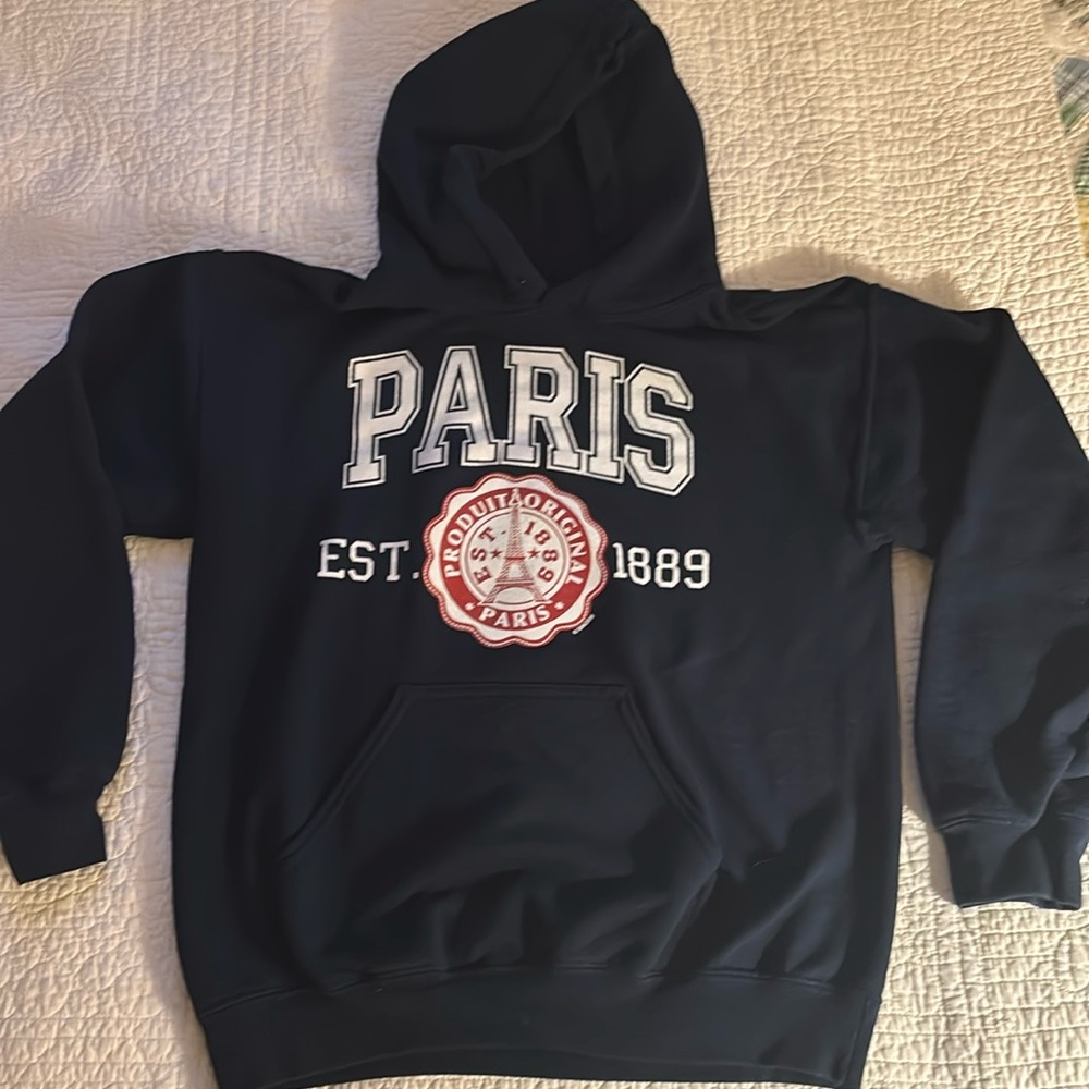 PARIS FRANCE Eiffel Tower Travel Hoodie Sweatshirt Women's Small🇫🇷